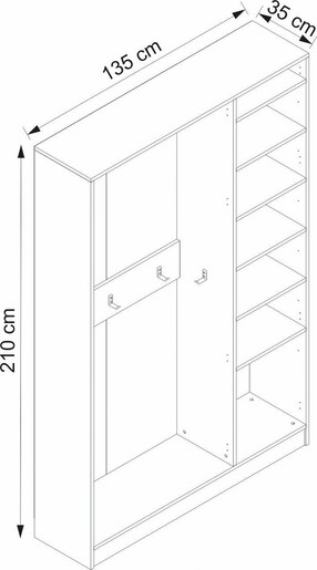 Stalak za hodnik KALE - 8119, bijela boja
