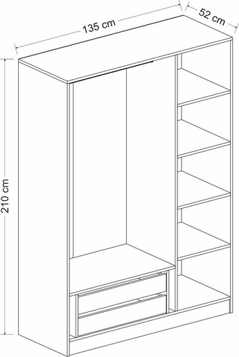 Garderoba, Kale Oak - 2289