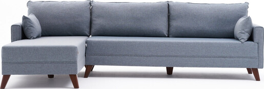 Kutna garnitura, Plava, Bella Soft Köşe Koltuk Left - Blue