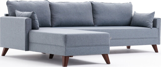 Kutna garnitura, Plava, Bella Soft Köşe Koltuk Left - Blue