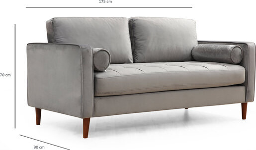 Dvosjed ROMA svijetlo siva, Rome - Light Grey