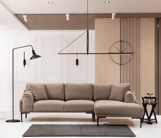 Kutna garnitura LEO, desna, moka, Leo Corner Right - Mocha