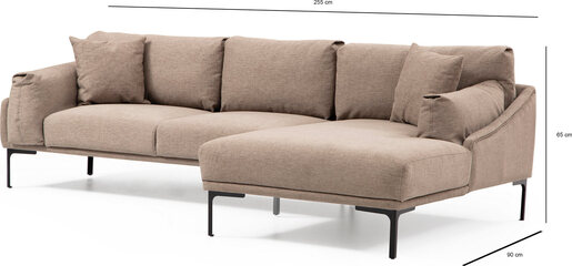 Kutna garnitura LEO, desna, moka, Leo Corner Right - Mocha