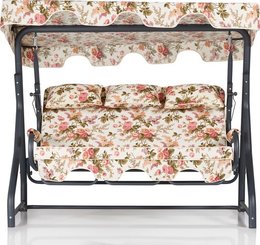 Vrtni trosjed za ljuljanje, višebojno boja, Salvia 3 Kişilik Salıncak Güllü