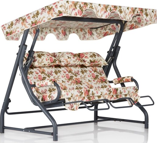 Vrtni trosjed za ljuljanje, višebojno boja, Salvia 3 Kişilik Salıncak Güllü