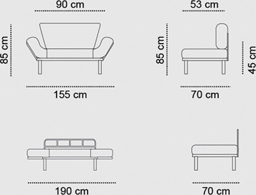 Dvosjed na razvlačenje NITTA crna, Nitta - Black