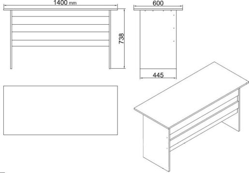 Set uredskog namještaja, Bijela boja, VO13 - W