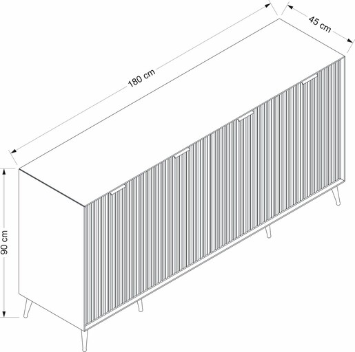 Komoda LUXE, boja sandstone