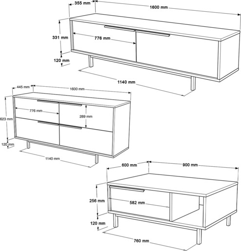 Set namještaja za dnevni boravak LILLY