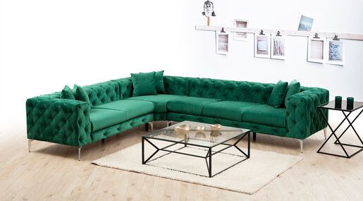 Kutna garnitura, zelena, Como Right - Green