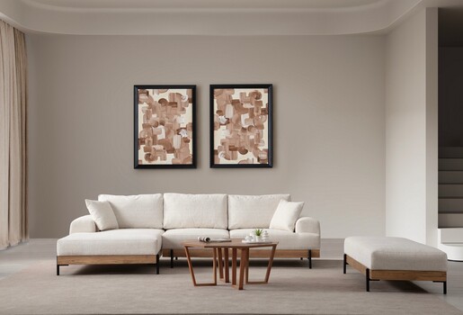 Kutna garnitura Eti Oak lijevi - bijela