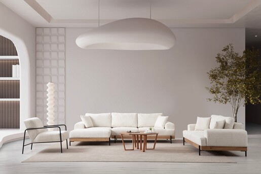 Kutna garnitura Eti Oak lijevi - bijela