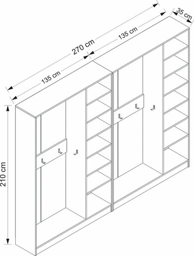 Stalak za hodnik KALE - 8123, bijela boja