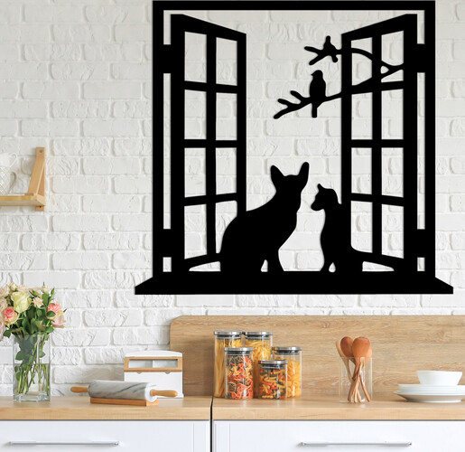 Metalna zidna dekoracija, Leaves v11