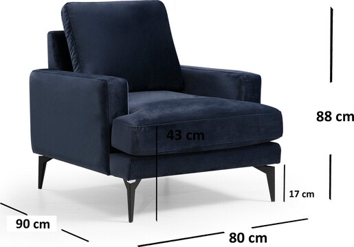 Fotelja wing PAPIRA tamnoplava, Papira Armchair - Navy Blue