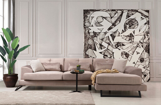 Kutna garnitura FRIDO desna, bež, Frido Corner Right (L3+Chl) - Beige