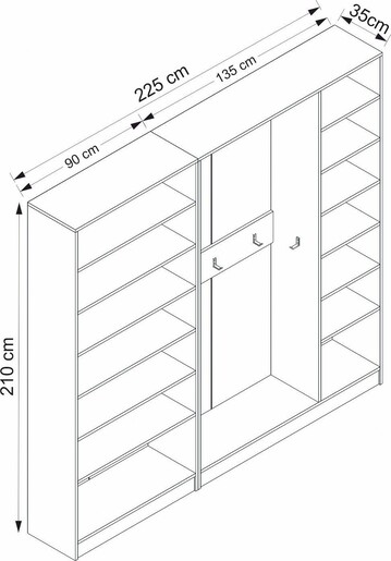 Stalak za hodnik KALE - 8121, bijela boja