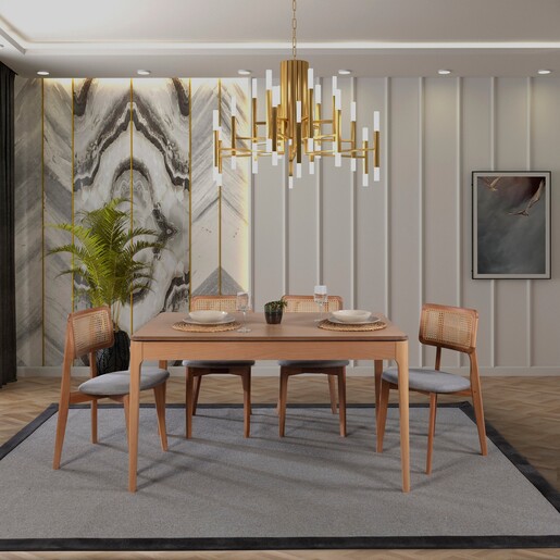 Set rastezljivi stol za blagovaonicu i stolice (5 komada) KYRIE