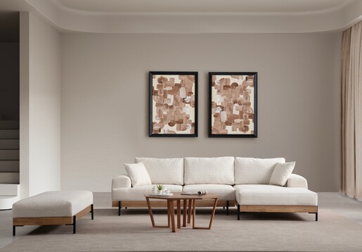 Kutna garnitura Eti Oak desni - bijela