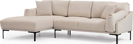 Kutna garnitura LEO, lijeva, krem, Leo Corner Left - Cream