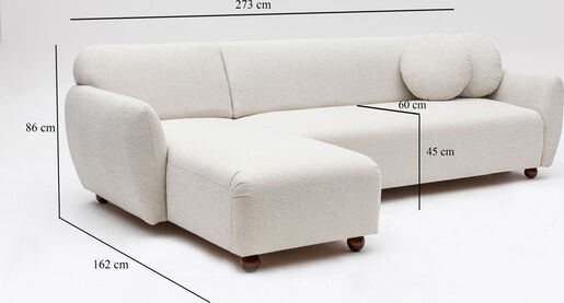 Kutna garnitura EDDY bijela desni kut, Eddy Corner Left (CHL-3R) - White