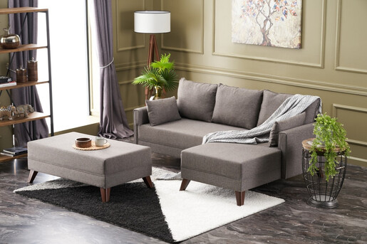 Kutna garnitura na razvlačenje, Smeđa, Bella Mini Corner Sofa Right - Brown
