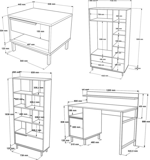 Set namještaja za sobu za djecu i mlade ANA