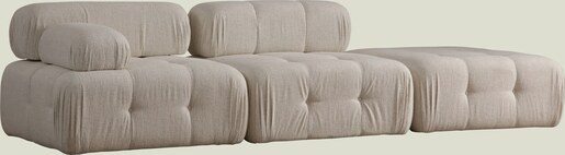Trosjed Doblo 3 Seater ( L1-O1-Pouffe) Cream Bouclette