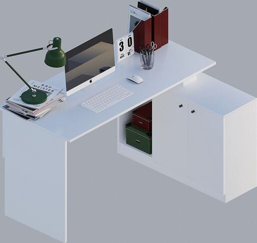 Radni stol, Bijela boja, Başak Çalışma Masası - White