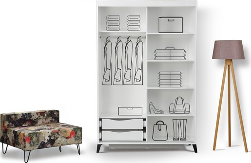 Garderoba, Pasific Home Fuga - 120 Parlak Beyaz Dolap