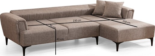 Kutna garnitura na razvlačenje Hamlet desni - svjetlo smeđa