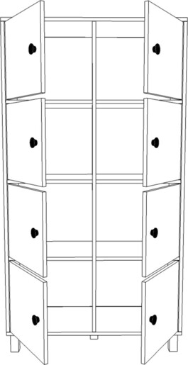 Višenamjenski ormarić, Orah Antracit, MN06 - BA