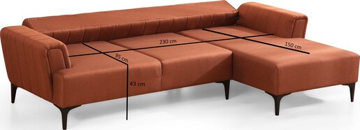 Kutna garnitura na razvlačenje Hamlet desni- Tile crvena