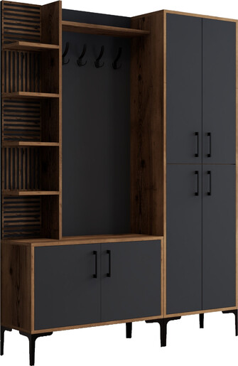 Ormar za predsoblje, Viyana DA - Walnut, Anthracite