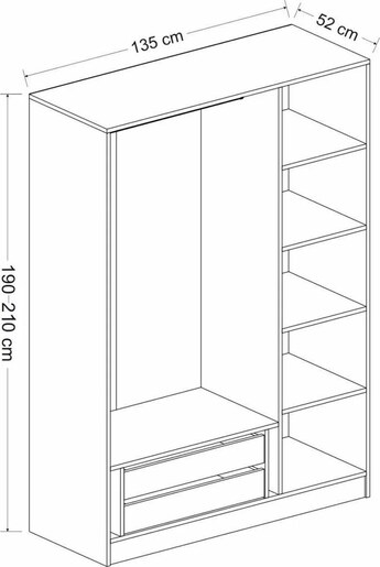 Garderoba, Kale Walnut - 2245
