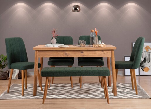 Set stolova i stolica (6 komada), Atlantski bor zelena, Costa 1070 - 2 A