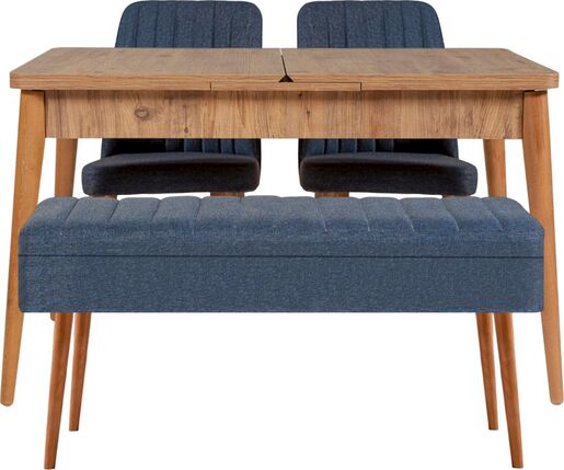 Set stola i stolica (4 komada), Vina 1048 - 3 - Atlantic, Dark Blue