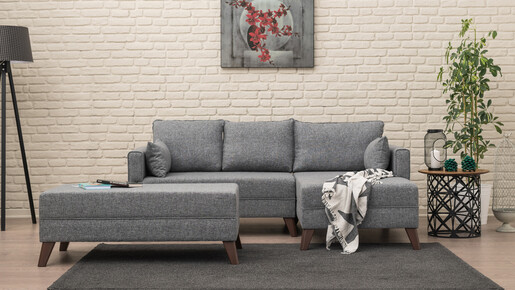 Kutna garnitura BELLA CORNER 2 desna, siva, Bella Corner Sofa Right 2