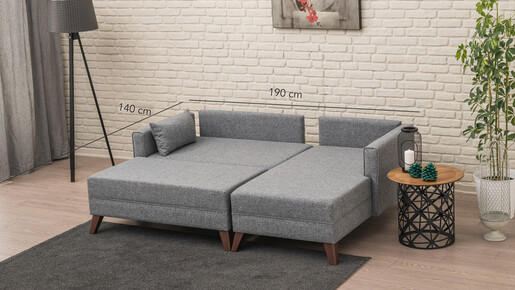 Kutna garnitura BELLA CORNER 2 desna, siva, Bella Corner Sofa Right 2