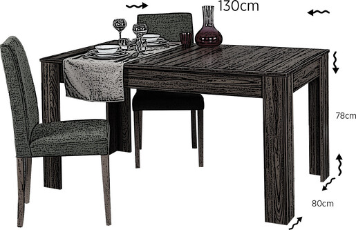 Proširivi stol za blagovaonicu, Oblo - Walnut