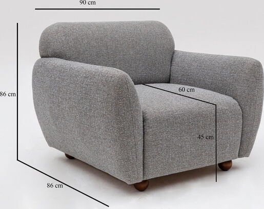 Fotelja EDDY siva, Eddy - Light Grey