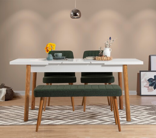 Set stolova i stolica (4 komada), Atlantski bor Bijela boja zelena, Santiago 1070 - 3 AB