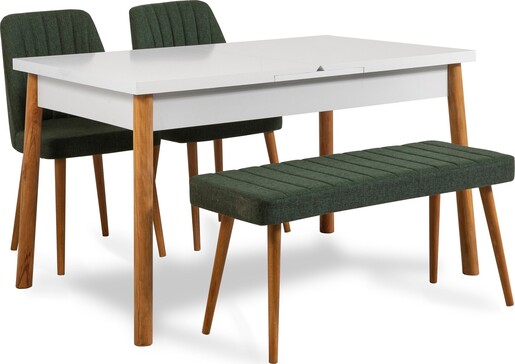 Set stolova i stolica (4 komada), Atlantski bor Bijela boja zelena, Santiago 1070 - 3 AB