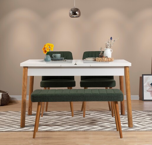 Set stolova i stolica (4 komada), Atlantski bor Bijela boja zelena, Santiago 1070 - 3 AB