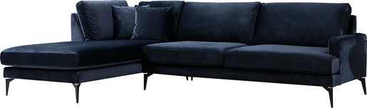 Kutna garnitura PAPIRA, mornarsko plava, lijevi kut, Papira Corner Left (Chl+3R) - Navy Blue