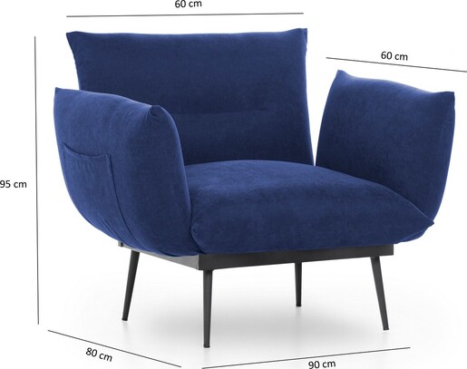 Fotelja, Mornarsko plava, Jax Solo - Navy Blue GR125