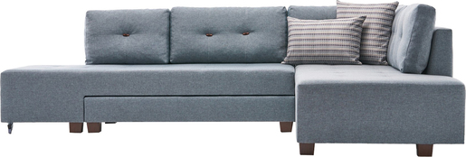 Kutna garnitura na razvlačenje, Svijetlo plava, Manama Corner Sofa Bed Right - Light Blue
