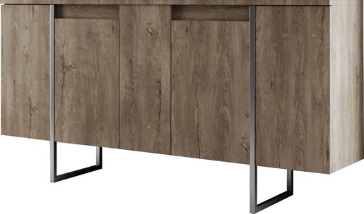 Komoda LUXE, boja oraha, srebrna boja