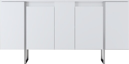 Komoda LUXE, bijela boja, srebrna boja