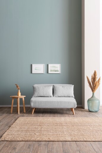 Dvosjed, Folde 2-Seater - Teddy Fabric - Grey
